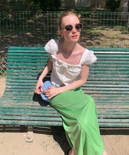 chuclla（チュクラ）の「【LONSLAN】リラクシー ロングカットソースカート CHLONW25s052（スカート・レディース・ライトグリーン/ブラック・S/M）」の22枚目の写真