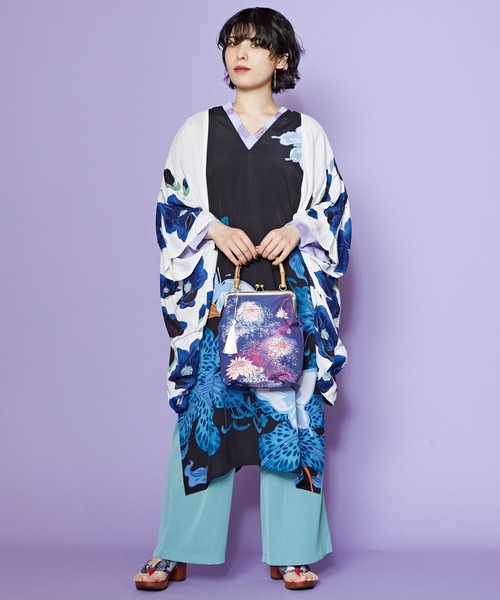倭物やカヤ(ワモノヤカヤ)の「【倭物やカヤ】夜花がま口ハンドバッグ(ハンドバッグ・レディース・レッド/ブルー/グリーン・FREE)」の11枚目の写真