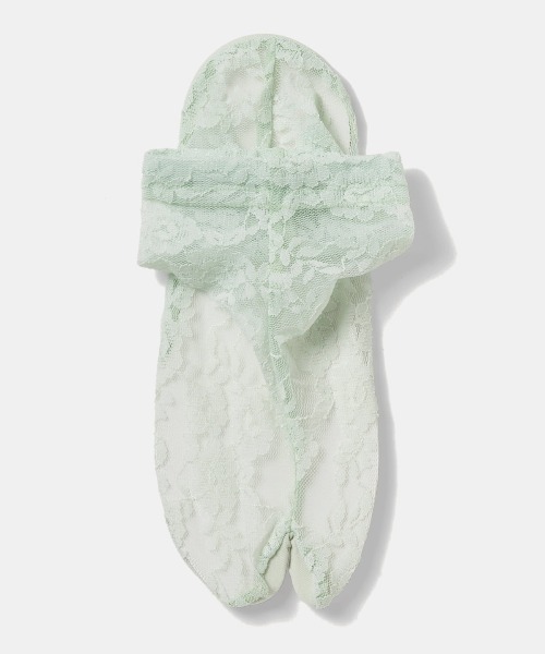 tutuanna（チュチュアンナ）の「足底綿フラワー柄レース足袋ソックス13cm丈（ソックス/靴下・レディース・オレンジ/イエロー/ベビーピンク/ホワイト/ブルー系その他/ラベンダー/ミント/ブラック・M）」の3枚目の写真