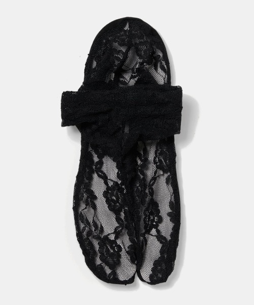 tutuanna（チュチュアンナ）の「足底綿フラワー柄レース足袋ソックス13cm丈（ソックス/靴下・レディース・オレンジ/イエロー/ベビーピンク/ホワイト/ブルー系その他/ラベンダー/ミント/ブラック・M）」の2枚目の写真