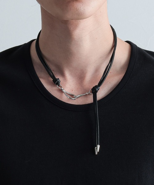 HARE（ハレ）の「【MADE IN JAPAN】レザーフックショートネックレス(HARE)（ネックレス・メンズ・ブラック・FREE）」の10枚目の写真