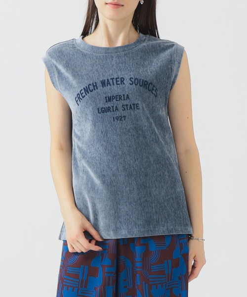 B:MING by BEAMS(ビーミングバイビームス)の「ベロア フロッキー プリント Tシャツ(Tシャツ/カットソー・レディース・チャコールグレー/ブラウン系その他/ブルー系その他・ONE SIZE)」の3枚目の写真