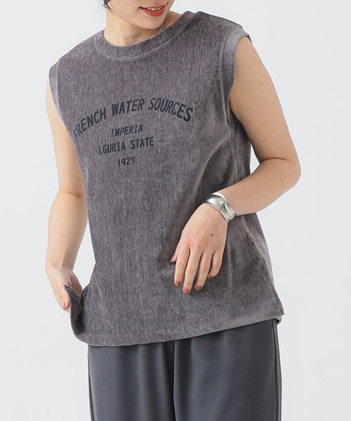 B:MING by BEAMS(ビーミングバイビームス)の「ベロア フロッキー プリント Tシャツ(Tシャツ/カットソー・レディース・チャコールグレー/ブラウン系その他/ブルー系その他・ONE SIZE)」の4枚目の写真