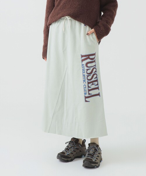 Russell Athletic（ラッセルアスレティック）の「RUSSELL ATHLETIC / スウェット マキシ スカート（スカート・レディース・ライトグレー/ホワイト系その他7・SMALL/MEDIUM）」の2枚目の写真