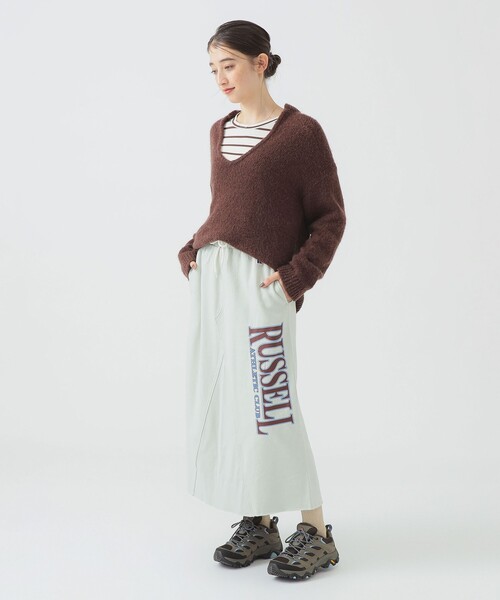 Russell Athletic（ラッセルアスレティック）の「RUSSELL ATHLETIC / スウェット マキシ スカート（スカート・レディース・ライトグレー/ホワイト系その他7・SMALL/MEDIUM）」の3枚目の写真