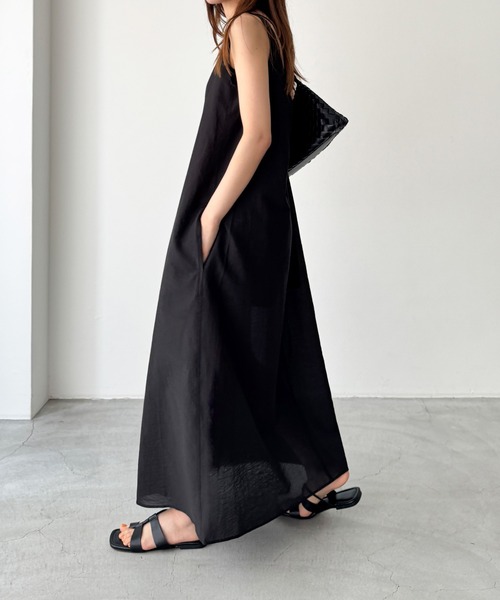 CANAL JEAN(キャナルジーン)の「El mar コットンナイロンバックオープンワンピース(ワンピース・レディース・ホワイト/ブラック・ONE SIZE)」の7枚目の写真