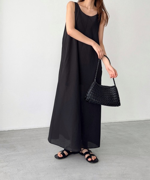 CANAL JEAN(キャナルジーン)の「El mar コットンナイロンバックオープンワンピース(ワンピース・レディース・ホワイト/ブラック・ONE SIZE)」の8枚目の写真