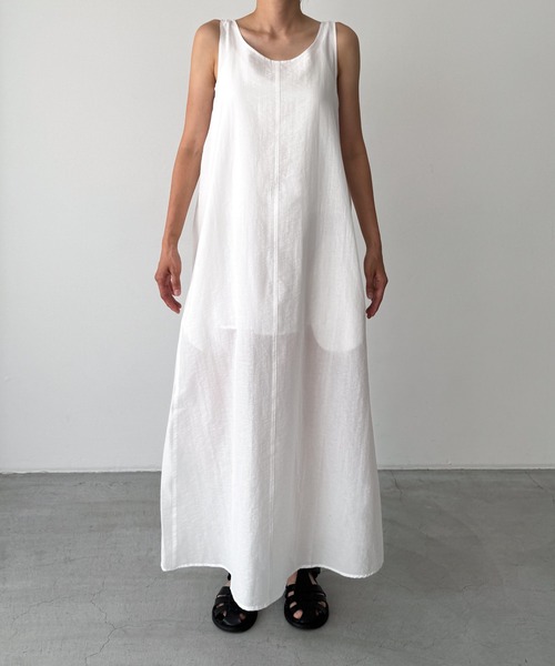 CANAL JEAN(キャナルジーン)の「El mar コットンナイロンバックオープンワンピース(ワンピース・レディース・ホワイト/ブラック・ONE SIZE)」の9枚目の写真