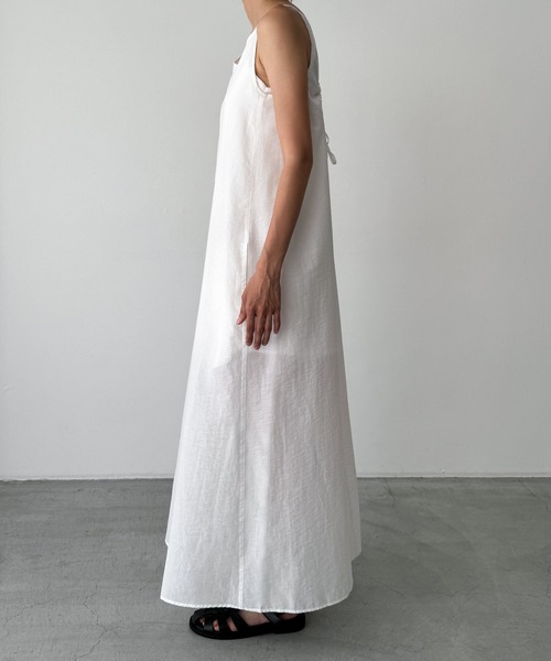 CANAL JEAN(キャナルジーン)の「El mar コットンナイロンバックオープンワンピース(ワンピース・レディース・ホワイト/ブラック・ONE SIZE)」の10枚目の写真