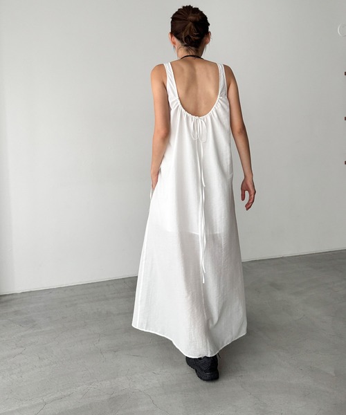 CANAL JEAN(キャナルジーン)の「El mar コットンナイロンバックオープンワンピース(ワンピース・レディース・ホワイト/ブラック・ONE SIZE)」の20枚目の写真