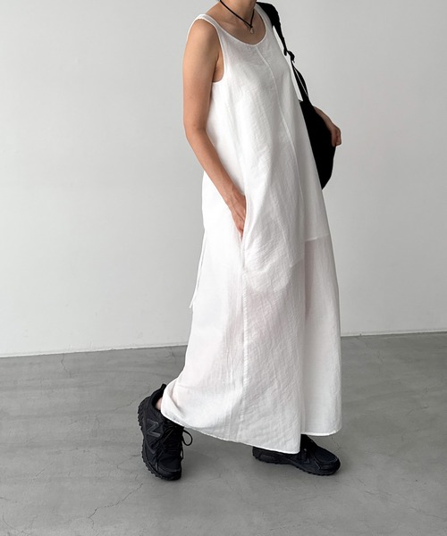 CANAL JEAN(キャナルジーン)の「El mar コットンナイロンバックオープンワンピース(ワンピース・レディース・ホワイト/ブラック・ONE SIZE)」の17枚目の写真