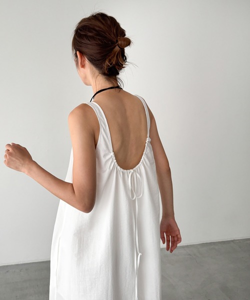 CANAL JEAN(キャナルジーン)の「El mar コットンナイロンバックオープンワンピース(ワンピース・レディース・ホワイト/ブラック・ONE SIZE)」の18枚目の写真