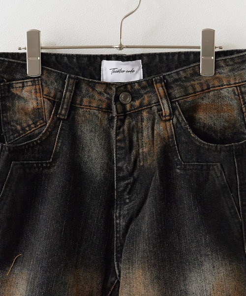 Theater code（シアターコード）の「Rust-processed wide denim pants/錆び加工 ワイドデニムパンツ（デニムパンツ・メンズ・ブラック・L/M）」の14枚目の写真