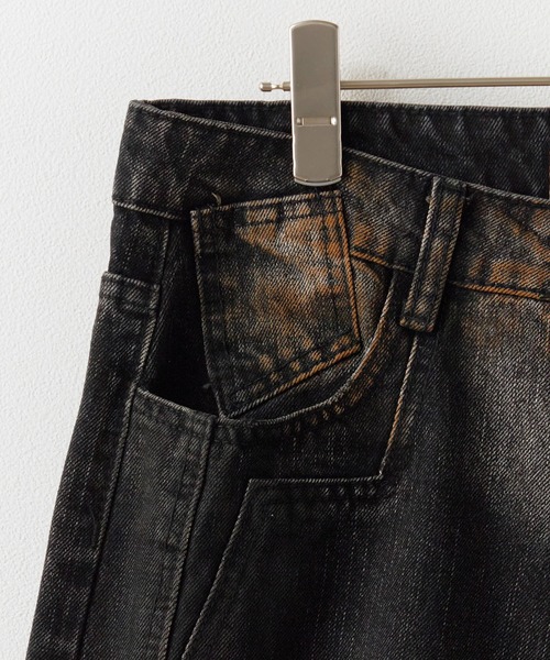 Theater code（シアターコード）の「Rust-processed wide denim pants/錆び加工 ワイドデニムパンツ（デニムパンツ・メンズ・ブラック・L/M）」の3枚目の写真