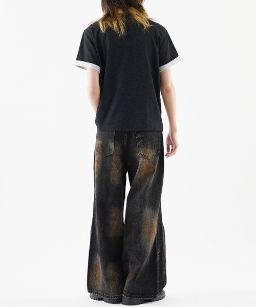 Theater code（シアターコード）の「Rust-processed wide denim pants/錆び加工 ワイドデニムパンツ（デニムパンツ・メンズ・ブラック・L/M）」の13枚目の写真