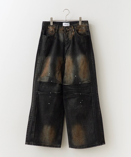 Theater code（シアターコード）の「Rust-processed wide denim pants/錆び加工 ワイドデニムパンツ（デニムパンツ・メンズ・ブラック・L/M）」の15枚目の写真