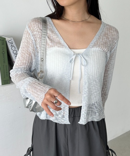 セール】フロントリボンシアーカーディガン（カーディガン/ボレロ