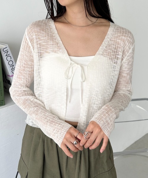 セール】フロントリボンシアーカーディガン（カーディガン/ボレロ