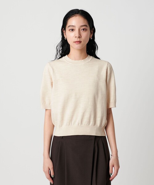 極美品✨Drawer 7Gスパンコールショートスリーブコットンニット　5.3万 極美品✨Drawer 7Gスパンコールショートスリーブコットンニット