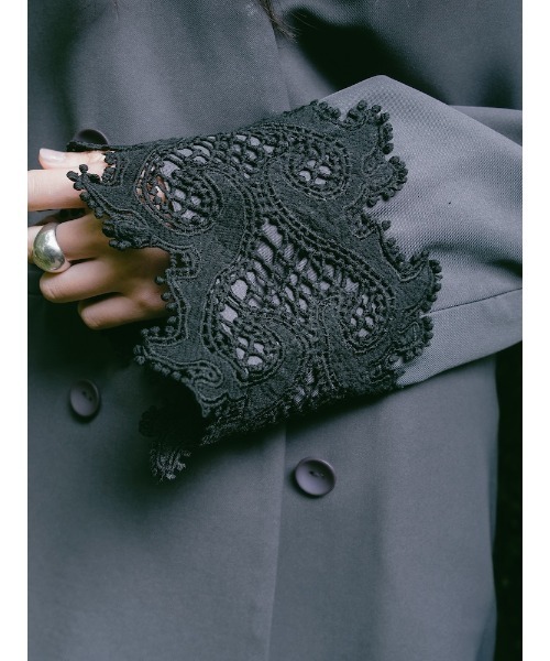 Lace Cuff Over Jacket /レースカフオーバージャケット（ノーカラー