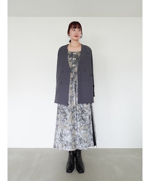 marte sahara レースカフオーバージャケット　グレー Lace Cuff Over Jacket /レースカフオーバージャケット（ノーカラー