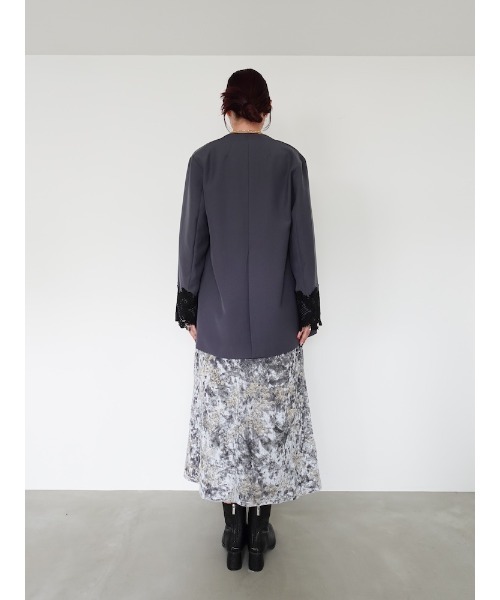 Lace Cuff Over Jacket /レースカフオーバージャケット（ノーカラー