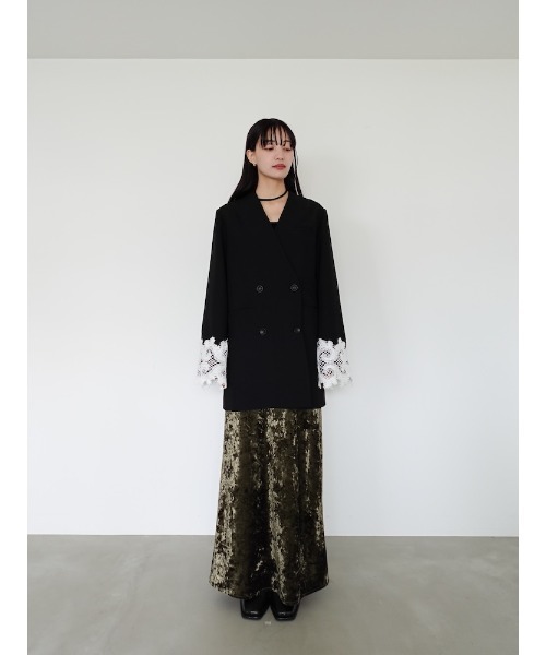 ジャケット・アウター sahara sahara ジャケット ノーカラージャケット Lace Cuff Over Jacket