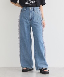 サイドチュールデニムパンツ