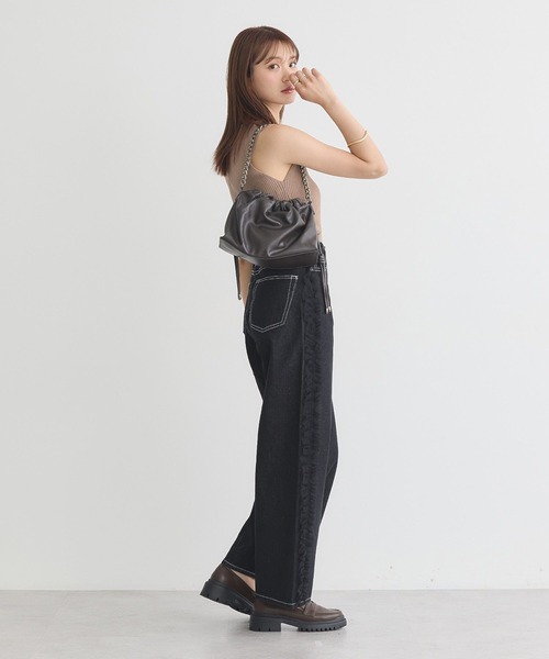 earth music&ecology(アースミュージックアンドエコロジー)の「サイドチュールデニムパンツ(デニムパンツ・レディース・ブラック/インディゴブルー・S/M)」の10枚目の写真