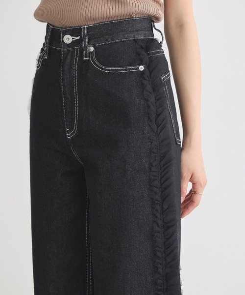 earth music&ecology(アースミュージックアンドエコロジー)の「サイドチュールデニムパンツ(デニムパンツ・レディース・ブラック/インディゴブルー・S/M)」の12枚目の写真