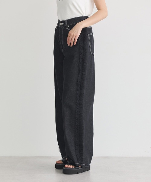 earth music&ecology(アースミュージックアンドエコロジー)の「サイドチュールデニムパンツ(デニムパンツ・レディース・ブラック/インディゴブルー・S/M)」の15枚目の写真