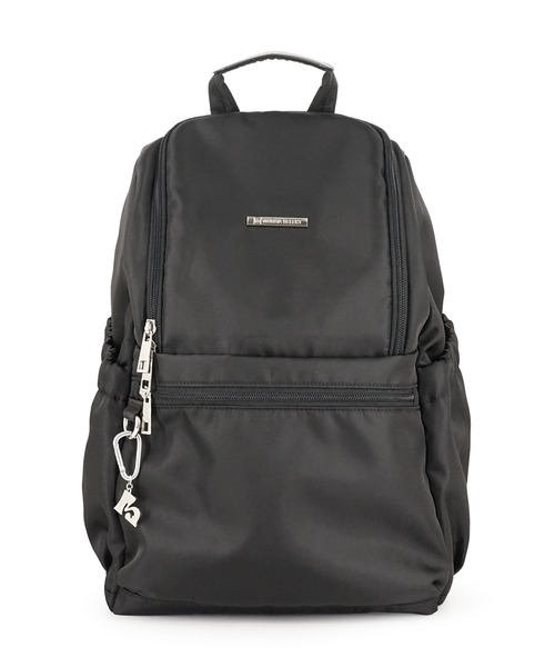 MURUA(ムルーア)の「MURUA(ムルーア)多機能バックパック A4対応 MR-B1383 撥水ツイル・カジュアル(バックパック/リュック・レディース・ブラック・FREE)」の2枚目の写真