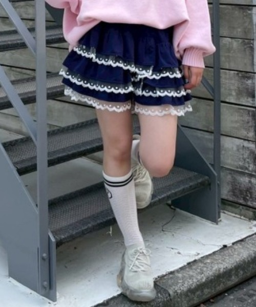 Candy Stripper（キャンディストリッパー）の「JERSEY FRILL ショーツ（その他パンツ・レディース・ネイビー/ピンク/ブラック・FREE）」の3枚目の写真