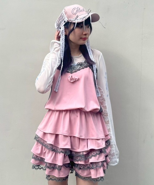 Candy Stripper（キャンディストリッパー）の「JERSEY FRILL ショーツ（その他パンツ・レディース・ネイビー/ピンク/ブラック・FREE）」の8枚目の写真