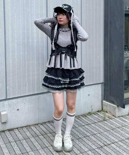 Candy Stripper（キャンディストリッパー）の「JERSEY FRILL ショーツ（その他パンツ・レディース・ネイビー/ピンク/ブラック・FREE）」の19枚目の写真