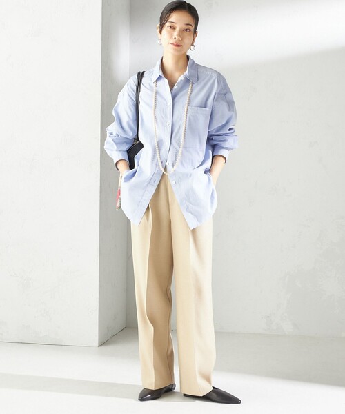 手洗い可能〉TUMUGITO(R) シャーク ツイード タック パンツ（その他