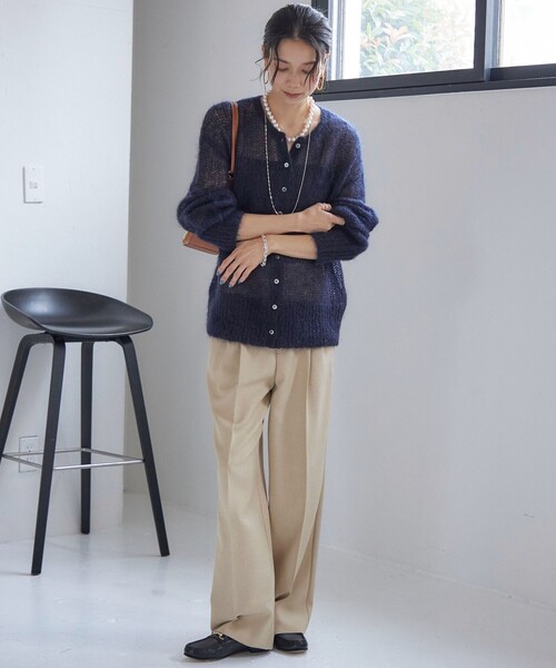 手洗い可能〉TUMUGITO(R) シャーク ツイード タック パンツ（その他