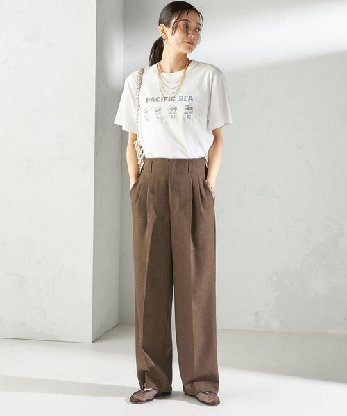 SHIPS（シップス）の「〈手洗い可能〉TUMUGITO(R) シャーク ツイード タック パンツ（その他パンツ・レディース・ブラック/ブラウン/ベージュ系/チャコールグレー/ネイビー・36/38/40）」の7枚目の写真