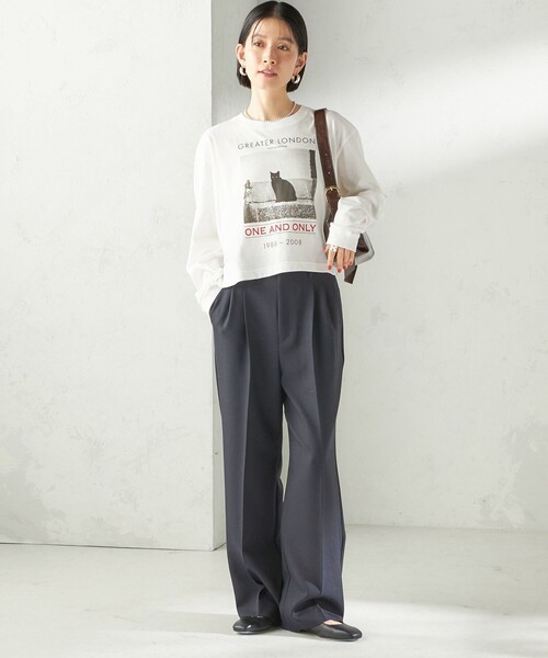 SHIPS（シップス）の「〈手洗い可能〉TUMUGITO(R) シャーク ツイード タック パンツ（その他パンツ・レディース・ブラック/ブラウン/ベージュ系/チャコールグレー/ネイビー・36/38/40）」の11枚目の写真