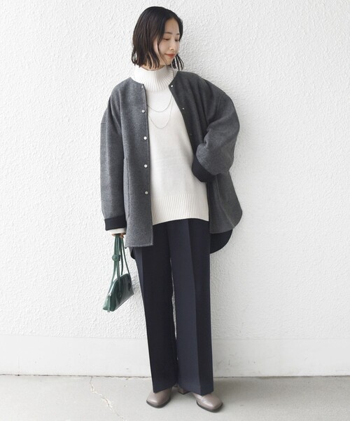 手洗い可能〉TUMUGITO(R) シャーク ツイード タック パンツ（その他