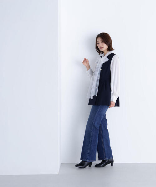 NATURAL BEAUTY BASIC（ナチュラルビューティーベーシック）の「◇メタルボタンペプラムジレ（その他アウター・レディース・チャコールグレー/ベージュ/ネイビー・SMALL/MEDIUM）」の18枚目の写真