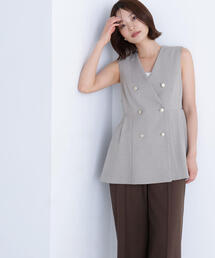 NATURAL BEAUTY BASIC | ◇メタルボタンペプラムジレ(その他アウター)