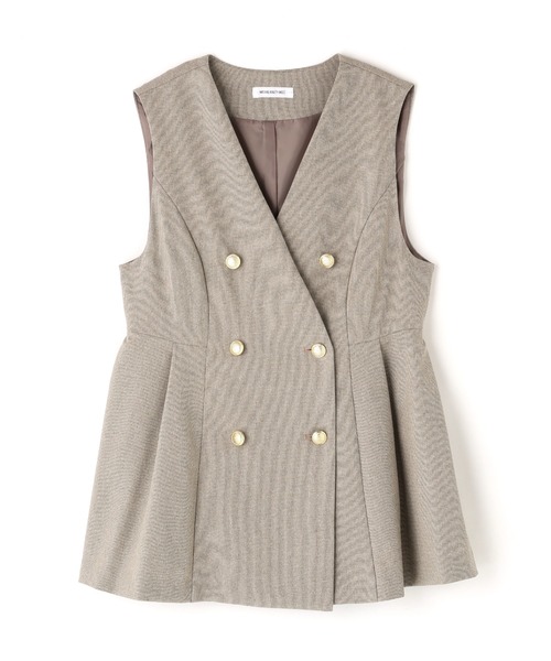 NATURAL BEAUTY BASIC（ナチュラルビューティーベーシック）の「◇メタルボタンペプラムジレ（その他アウター・レディース・チャコールグレー/ベージュ/ネイビー・SMALL/MEDIUM）」の5枚目の写真