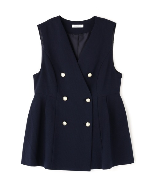 NATURAL BEAUTY BASIC（ナチュラルビューティーベーシック）の「◇メタルボタンペプラムジレ（その他アウター・レディース・チャコールグレー/ベージュ/ネイビー・SMALL/MEDIUM）」の6枚目の写真