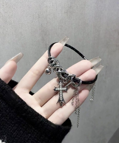 ビジューデザインブレスレット BLUE LEAF ブレスレット ステンレス ブレス デザインチェーン