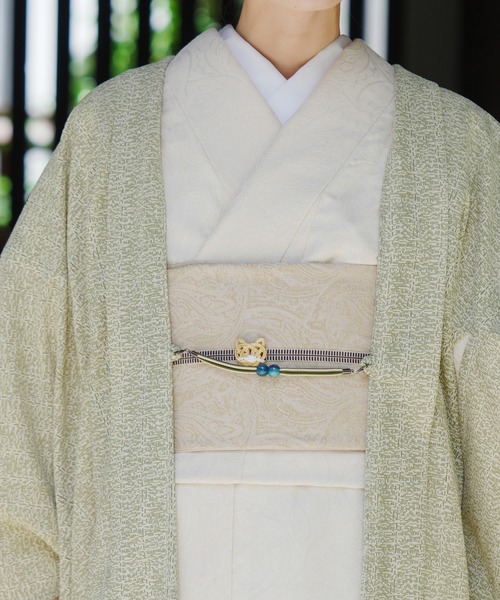 utatane(ウタタネ)の「羽織 レース ニコアンティーク レトログラフィカ グリーン×クリーム 日本製(着物・レディース・グリーン・FREE)」の7枚目の写真