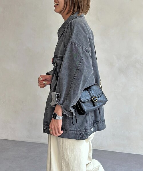 CPCM(シーピーシーエム)の「オーバーサイズデニムジャケット(デニムジャケット・レディース・ネイビー/ブラック/ブルー/ブラック系その他・FREE)」の7枚目の写真