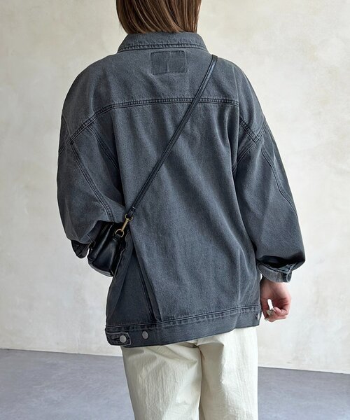 CPCM(シーピーシーエム)の「オーバーサイズデニムジャケット(デニムジャケット・レディース・ネイビー/ブラック/ブルー/ブラック系その他・FREE)」の9枚目の写真