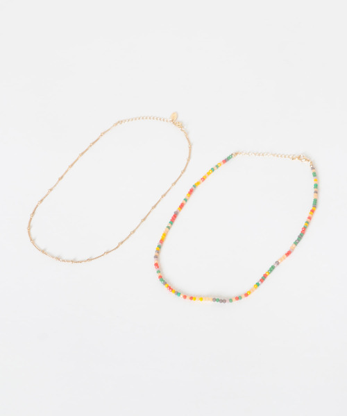 SMELLY（スメリー）の「カラービーズ2セットネックレス（ネックレス・レディース・グリーン系その他/オレンジ系その他・-）」の6枚目の写真