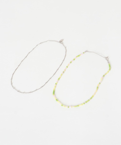 SMELLY（スメリー）の「カラービーズ2セットネックレス（ネックレス・レディース・グリーン系その他/オレンジ系その他・-）」の7枚目の写真